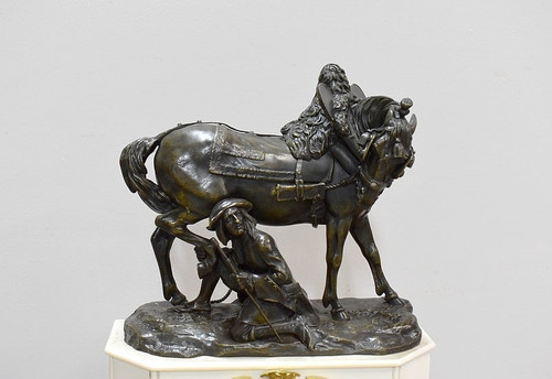 Marble and bronze clock by Théodore GECHTER - 19th century