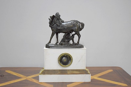 Marble and bronze clock by Théodore GECHTER - 19th century