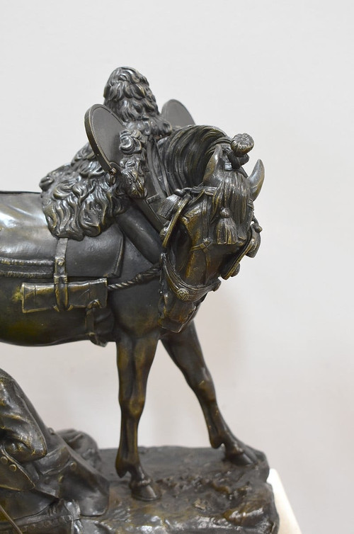 Marble and bronze clock by Théodore GECHTER - 19th century