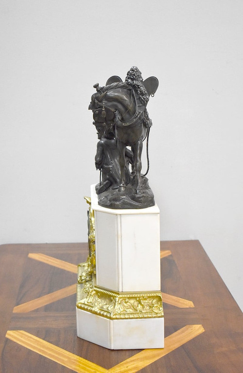 Marble and bronze clock by Théodore GECHTER - 19th century