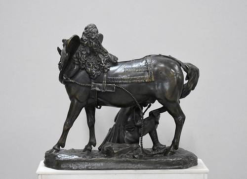 Marble and bronze clock by Théodore GECHTER - 19th century