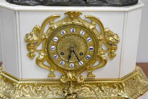 Marble and bronze clock by Théodore GECHTER - 19th century
