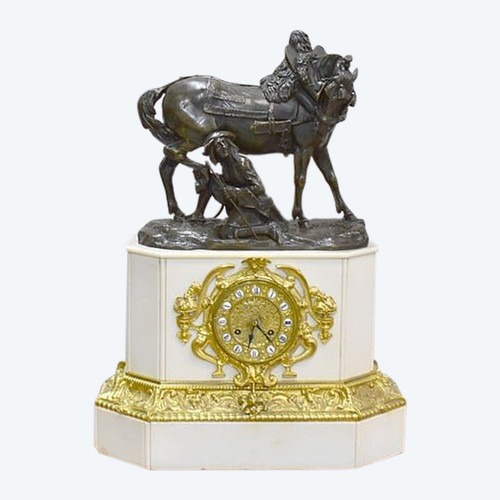 Marble and bronze clock by Théodore GECHTER - 19th century