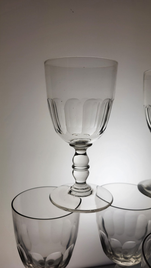 6 Bicchieri da vino/acqua a gondola XIX secolo