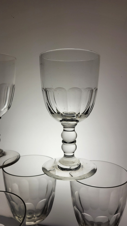 6 Bicchieri da vino/acqua a gondola XIX secolo