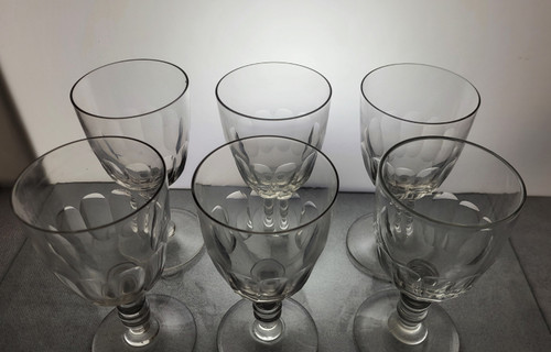 6 Bicchieri da vino/acqua a gondola XIX secolo