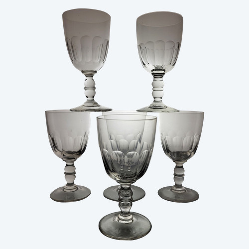 6 Bicchieri da vino/acqua a gondola XIX secolo