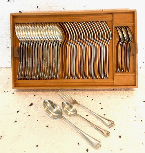 Louis XV style silver-plated household set XX century