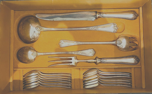 Louis XV style silver-plated household set XX century