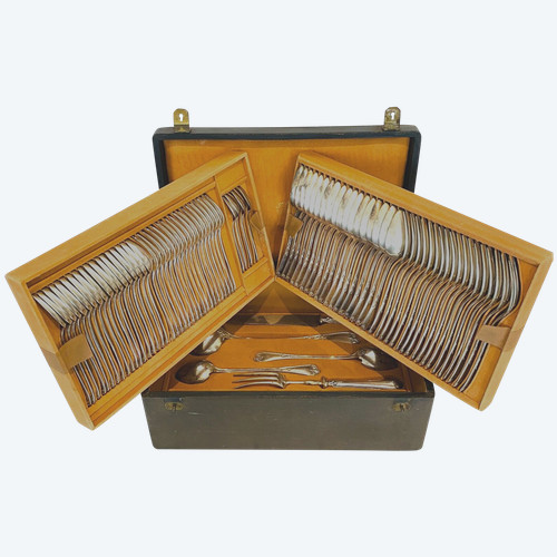 Louis XV style silver-plated household set XX century