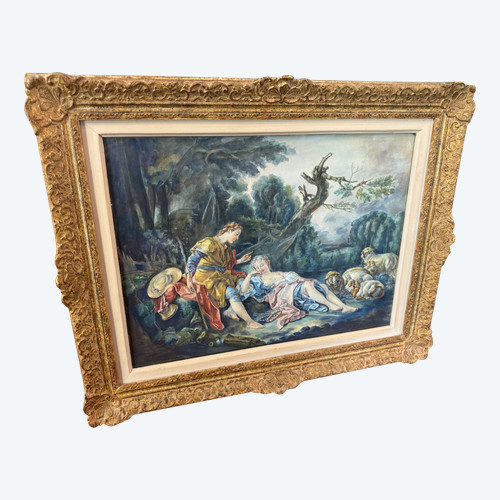 TABLEAU : GOUACHE D'APRES F. BOUCHER