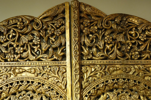 Gilded wood iconostasis door, Central Europe, 19th c.