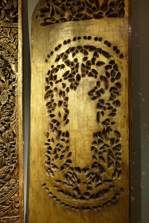 Gilded wood iconostasis door, Central Europe, 19th c.