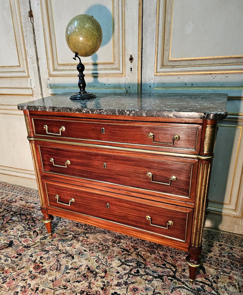 Petite Commode D époque Louis XVI En Acajou 18 ème