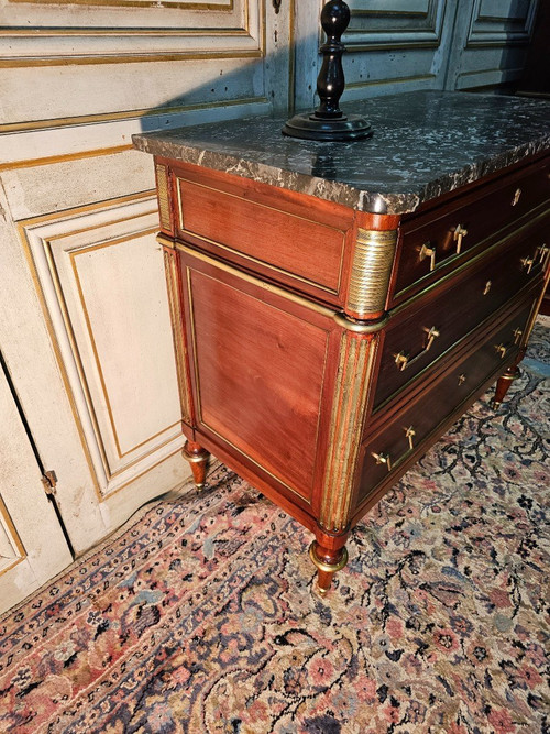 Petite Commode D époque Louis XVI En Acajou 18 ème