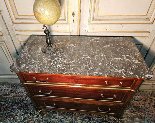 Petite Commode D époque Louis XVI En Acajou 18 ème