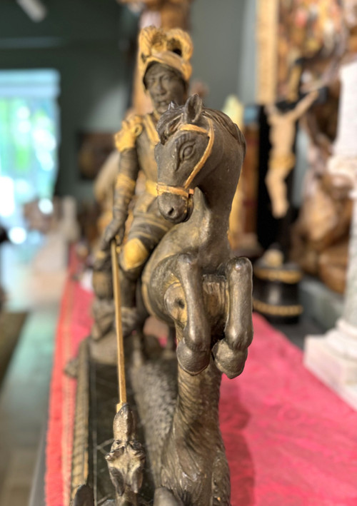Scultura di San Giorgio e il drago - XVII secolo