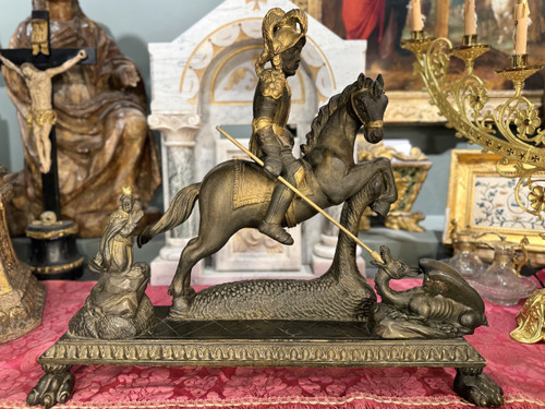Scultura di San Giorgio e il drago - XVII secolo