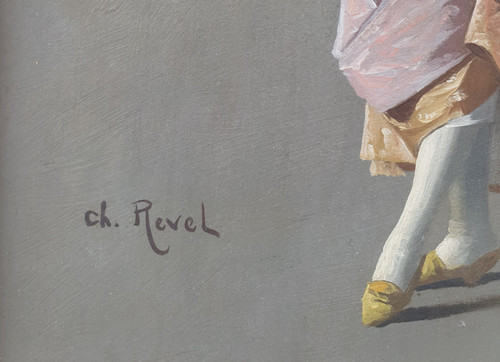 Charles REVEL - Ritratto di un'elegante signora alla fine del XVIII secolo