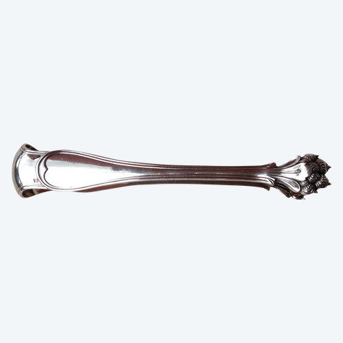 Pince à glaçons en métal argenté modèle Albi orfèvrerie Christofle