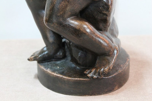 Gusseisen Bacchus trinkt aus der Quelle - 1900