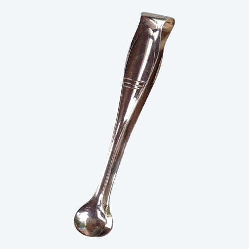 Pince à glaçons en métal argenté modèle Albi orfèvrerie Christofle