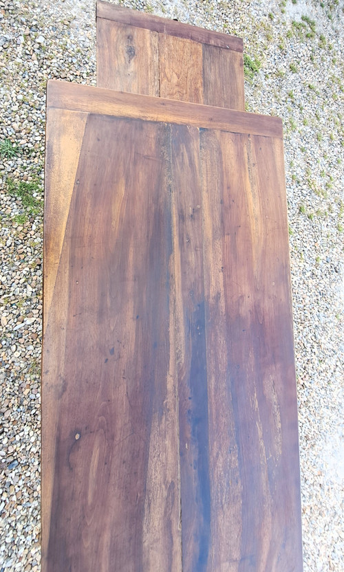 table de ferme ou pour cuisine en noyer blond massif fin 19ème