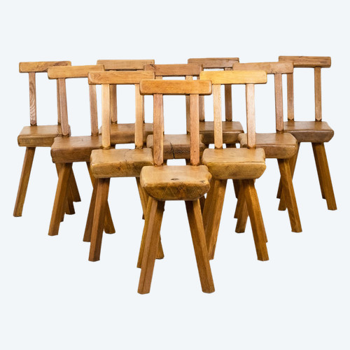 Mobichalet. Set di 10 sedie. Circa 1960. LS53302207J