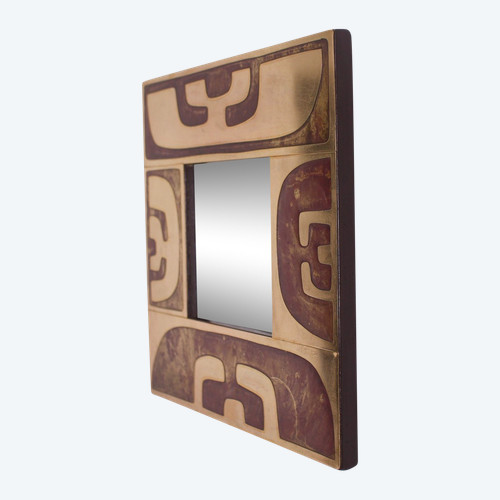 Cut-out brass mirror, Jean Blazy.