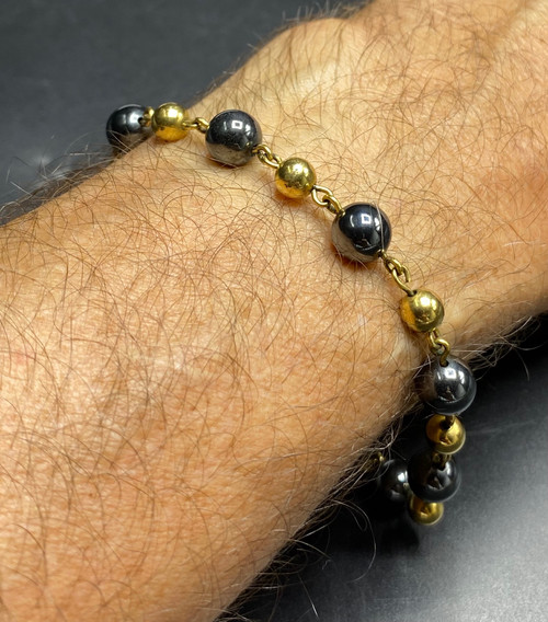 Bracciale placcato oro e onice