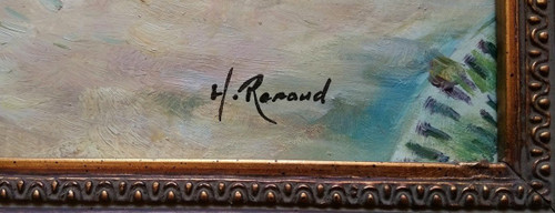H. RENAUD (1921-1990), Huile/toile d'origine, signée - Tableau, Paris, Boulevard, Personnage