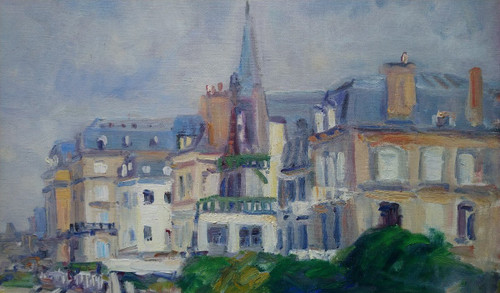 Marcel LAQUAY (1925-2014), Grande Huile/toile d'origine, signée - Trouville, Mer, Plage, Bateau