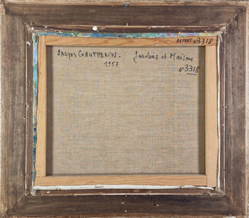 Jacques GAUTHERIN (1929-1997), Original Öl/Leinwand, signiert – Garten, Haus, Impressionismus