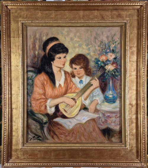 Pierre Eugène DUTEURTRE (1911-1989), Olio/tela originale, firmato - Carattere, Musica, Fiore