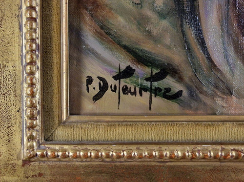 Pierre Eugène DUTEURTRE (1911-1989), Olio/tela originale, firmato - Carattere, Musica, Fiore