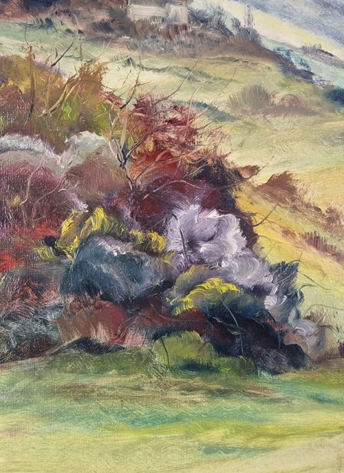 Jean SIEURIN (1931-2024), Original Öl/Leinwand, signiert – Landschaft, Normandie, Seine, Boot
