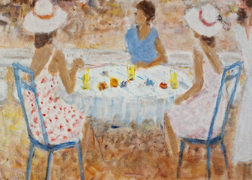 Alain ROUSSEAU (né en 1926) Huile/toile d'origine signée - Mer, Plage, Côte d'Azur, Sud, Bateau