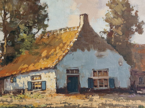Henri Joseph PAUWELS (1903-1983) Original großes Ölgemälde, signiert - Landschaft, Mühle, Holland