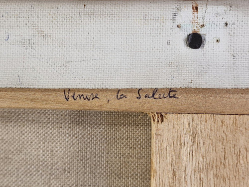 Catherine GARROS (née en 1954) Huile/toile d'origine, signée - Venise, Italie, Mer, Gondole
