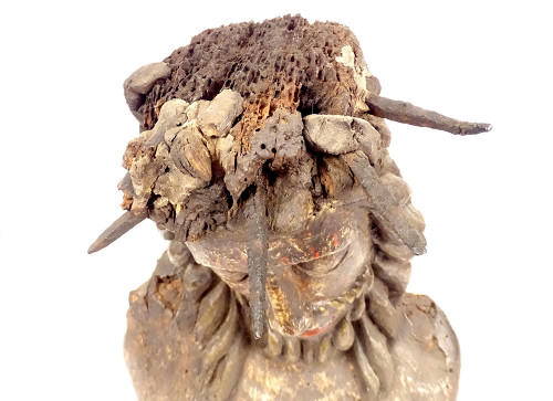 Statue Bust Christ Crown Thorns Wood Carved High Period 14th-15th century