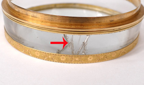 Box Round Miniature Portrait Noble Man Chasselat Solid Gold 1809 19th century