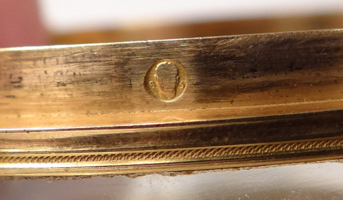 Box Round Miniature Portrait Noble Man Chasselat Solid Gold 1809 19th century