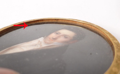 Box Round Miniature Portrait Noble Man Chasselat Solid Gold 1809 19th century