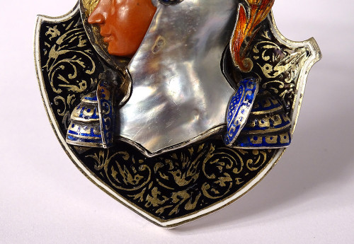 Vienna enamel clock Signed Hermann Böhm Silver Jasper Heaume Austria 19th century