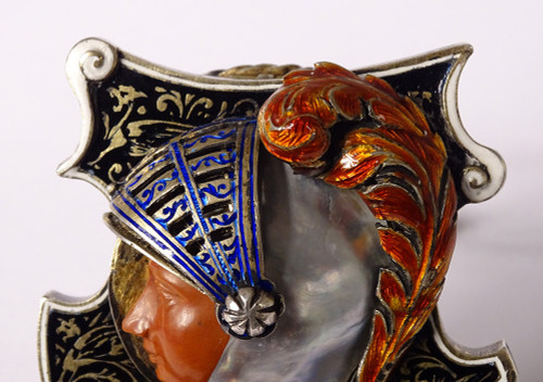 Vienna enamel clock Signed Hermann Böhm Silver Jasper Heaume Austria 19th century