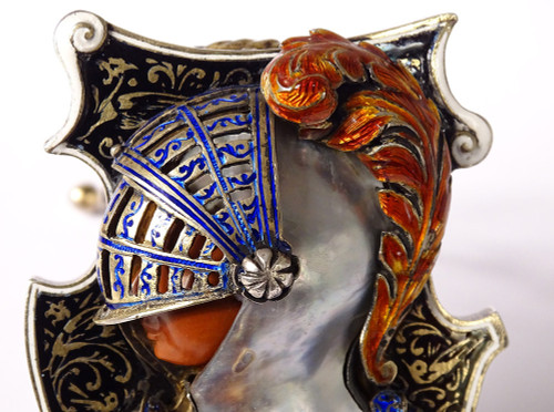 Vienna enamel clock Signed Hermann Böhm Silver Jasper Heaume Austria 19th century