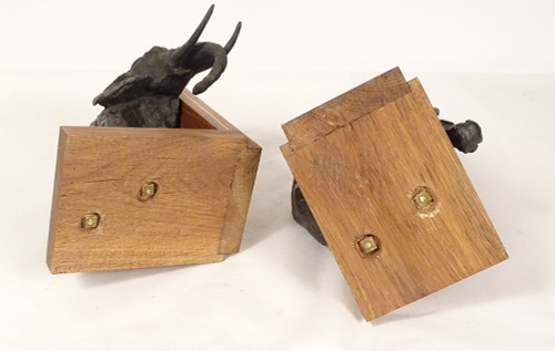 Pair of bookends Elephant sculptures Ary Bitter Bronze Art Deco 20th century