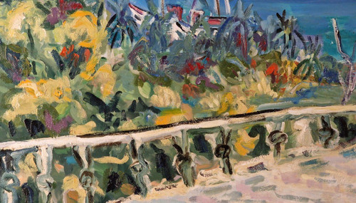 Marie SION (née en 1956) Huile/toile d'origine, signée - Mer, Saint tropez, Plage, Voilier, Sud