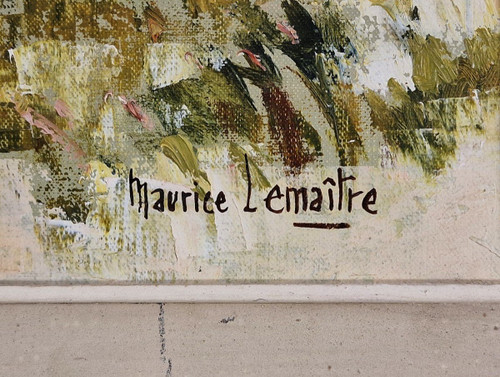 Maurice LEMAITRE (1929-2018) Original Öl/Leinwand, signiert – Landschaft, Schnee, Winter