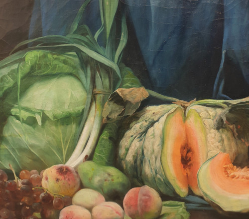 Hippolyte MICHAUD - Nature morte aux fruits et aux légumes